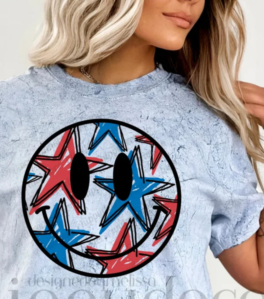 Smiley Face 4th of July T-Shirt